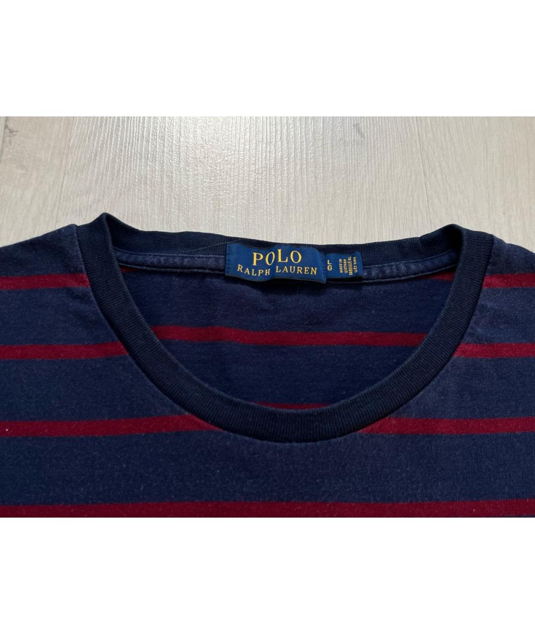RALPH LAUREN Темно-синяя хлопковая футболка, фото 4