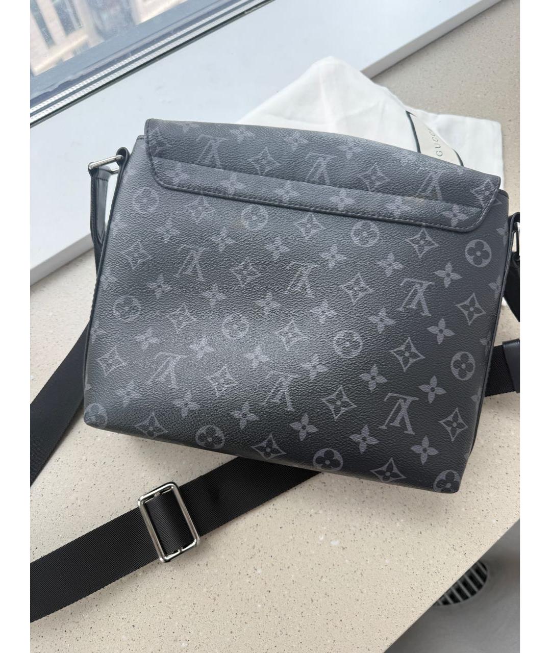 LOUIS VUITTON Черная кожаная сумка на плечо, фото 2