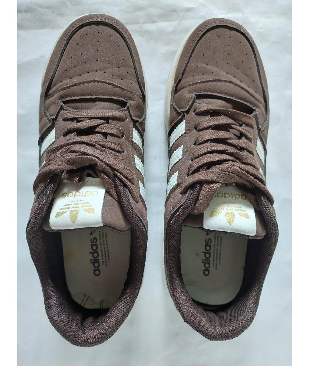 ADIDAS Коричневые замшевые кроссовки, фото 3