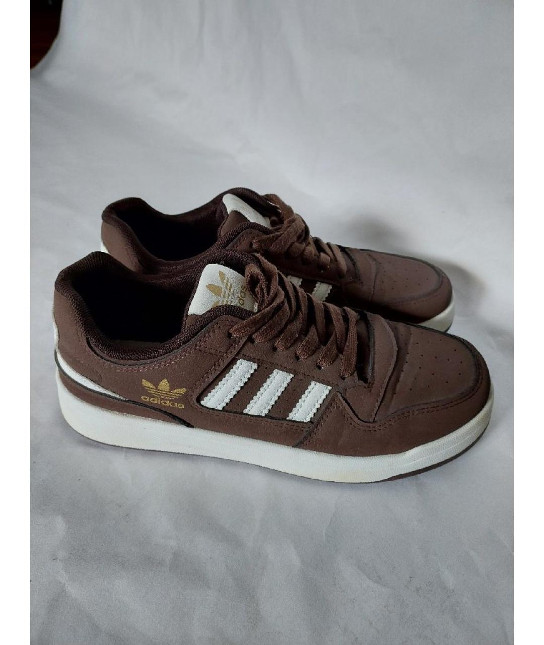 ADIDAS Коричневые замшевые кроссовки, фото 2