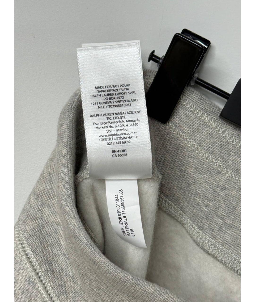 POLO RALPH LAUREN Серые хлопковые повседневные брюки, фото 8