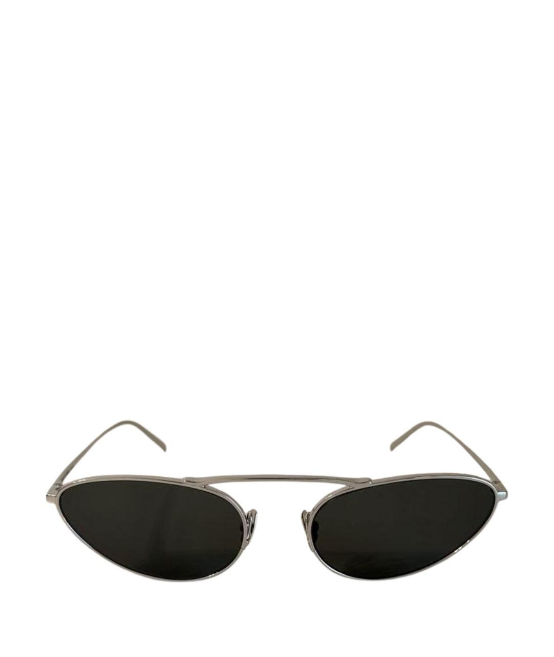 SAINT LAURENT Серебряные металлические солнцезащитные очки, фото 1