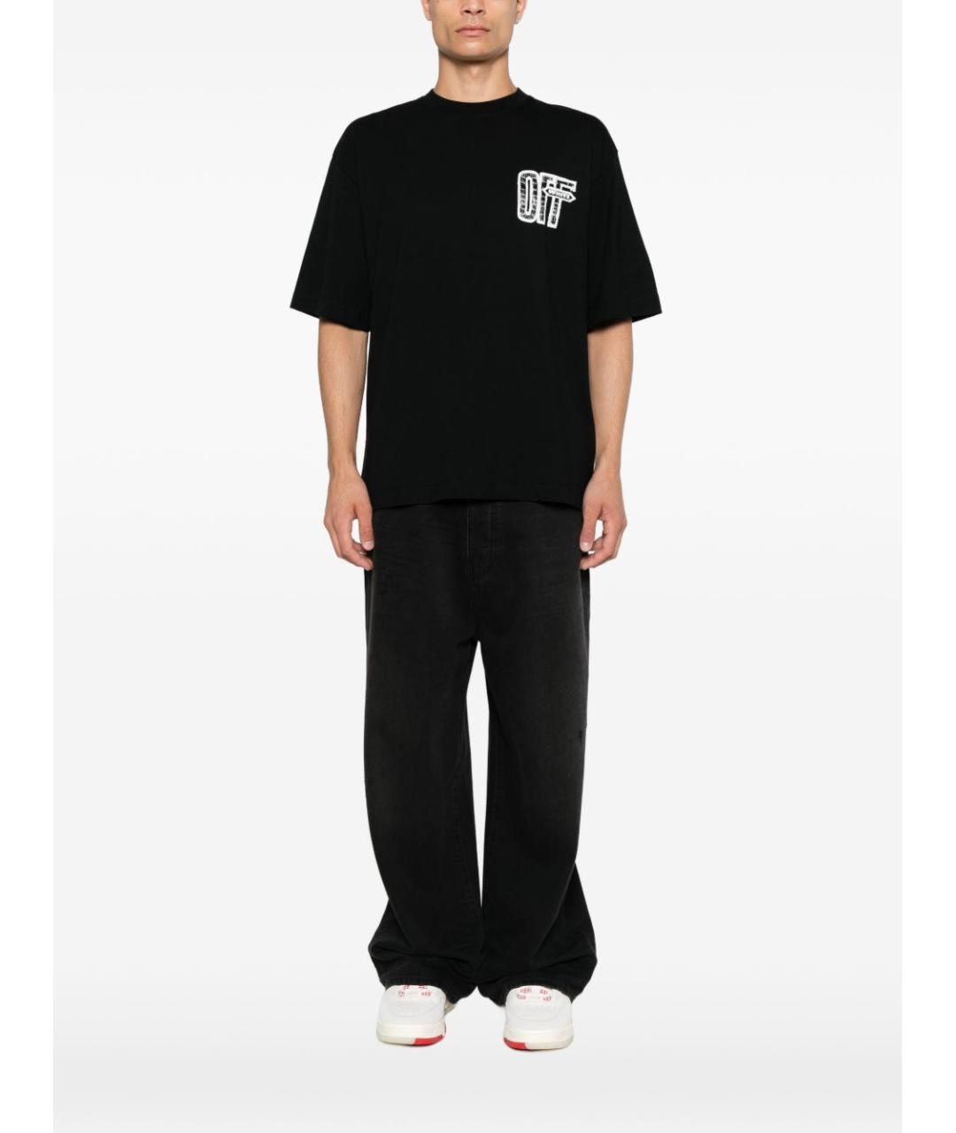 OFF-WHITE Черная хлопковая футболка, фото 4