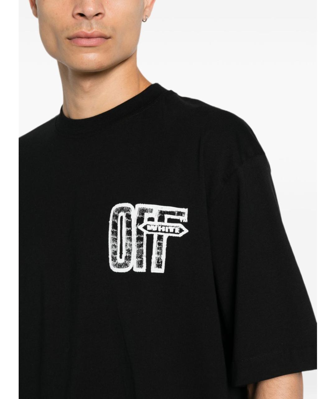OFF-WHITE Черная хлопковая футболка, фото 3