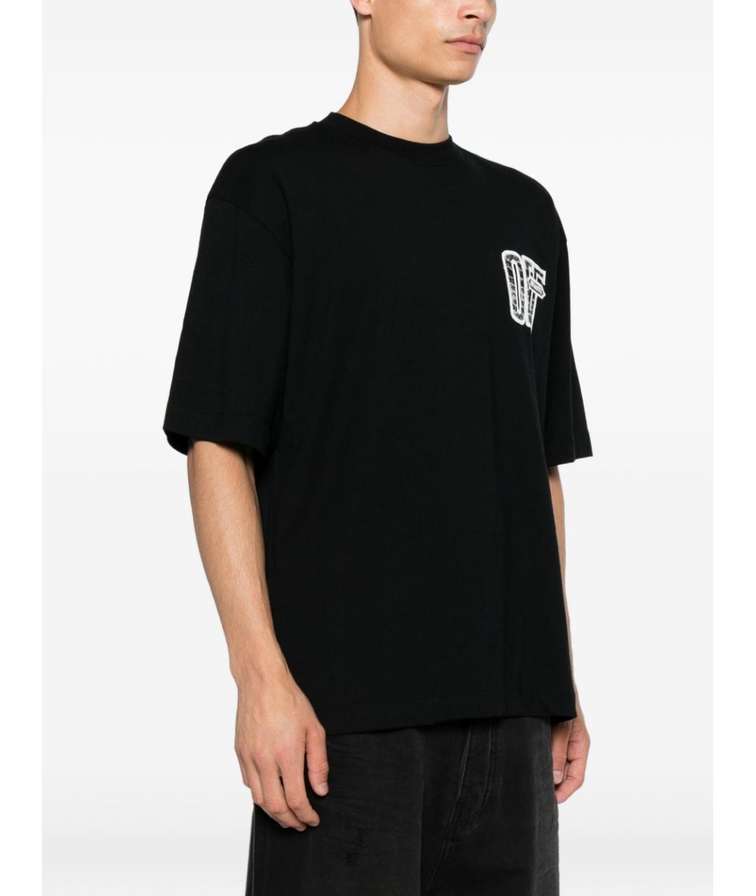 OFF-WHITE Черная хлопковая футболка, фото 2