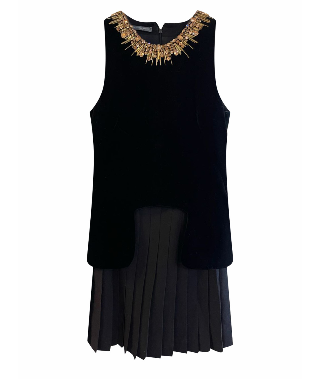 ALEXANDER MCQUEEN Черное велюровое повседневное платье, фото 1