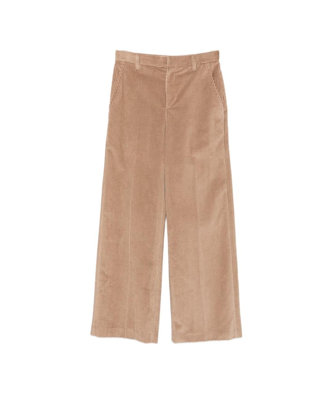 BRUNELLO CUCINELLI Коричневые хлопковые прямые брюки, фото 1