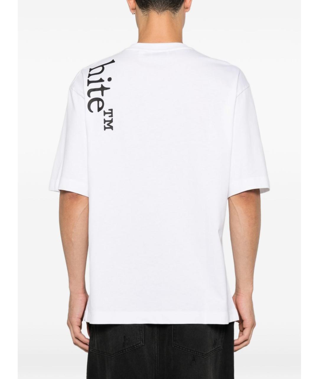 OFF-WHITE Белая хлопковая футболка, фото 5