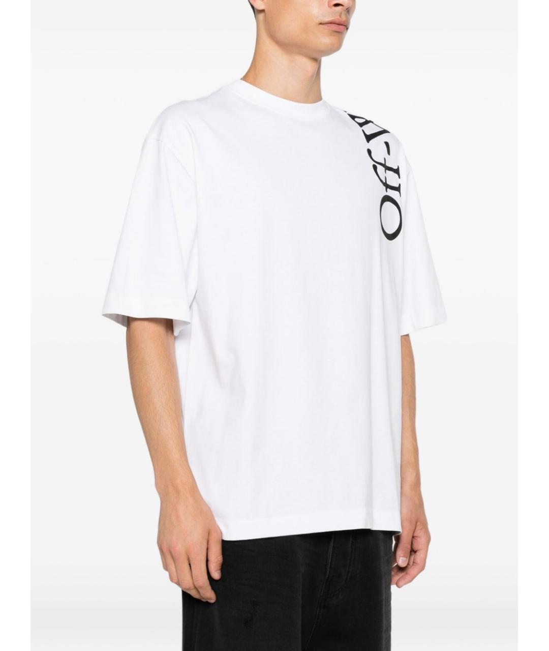 OFF-WHITE Белая хлопковая футболка, фото 2