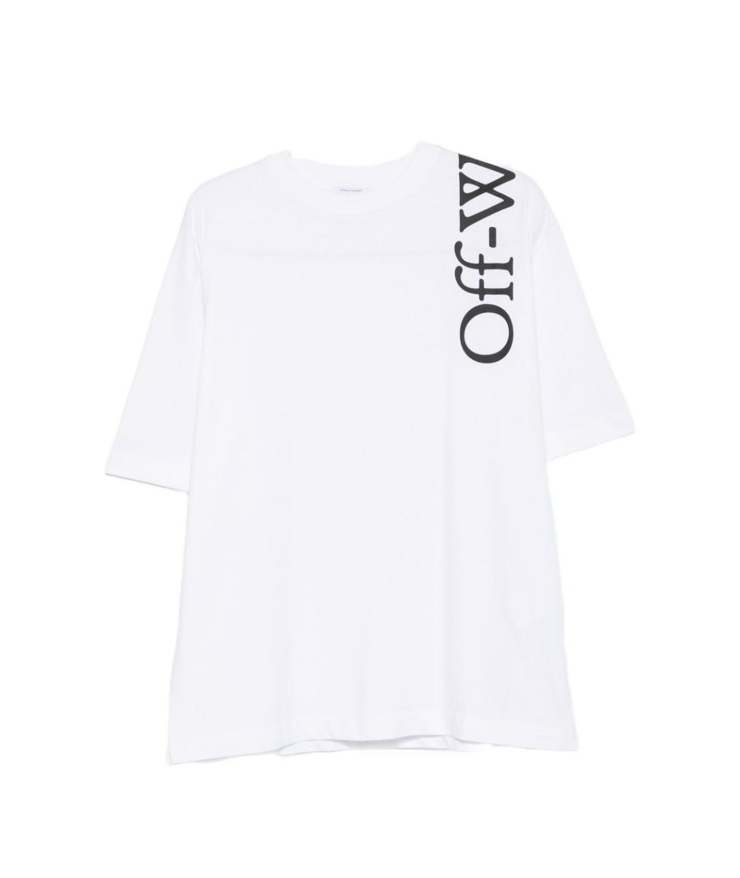 OFF-WHITE Белая хлопковая футболка, фото 1