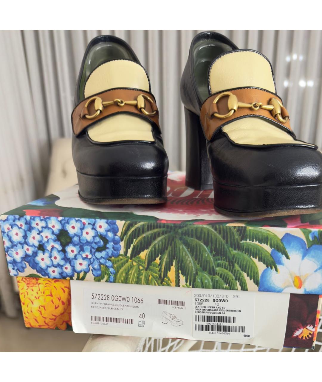 GUCCI Черные кожаные туфли, фото 3