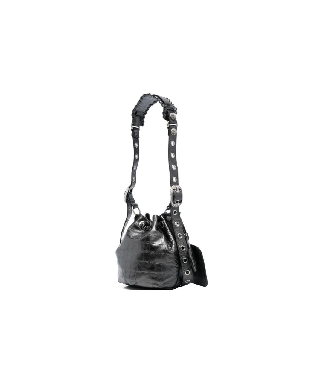 BALENCIAGA Черная кожаная сумка через плечо, фото 2