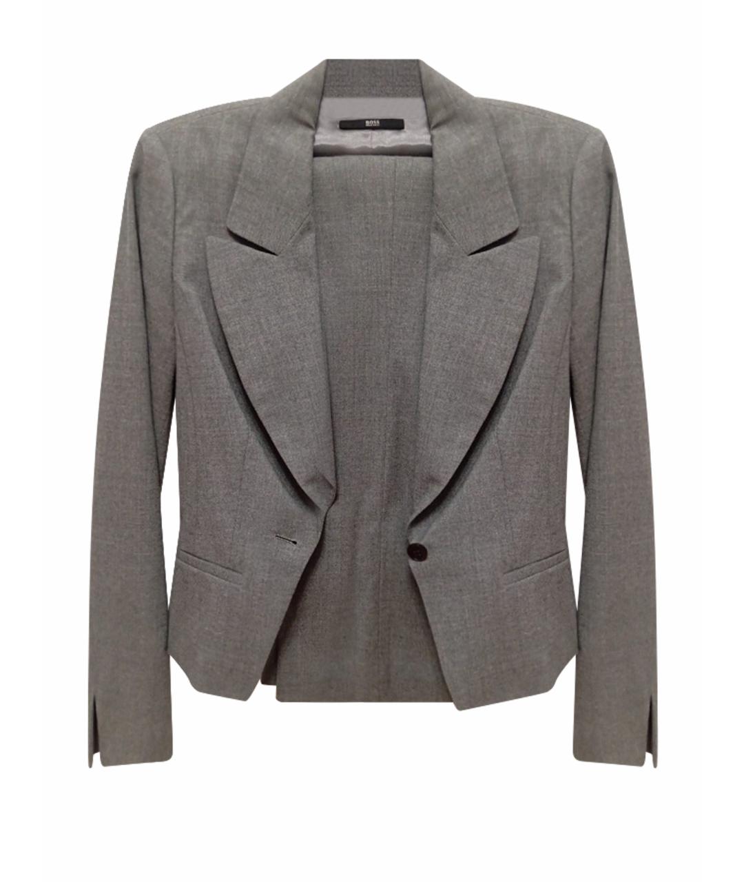 HUGO BOSS Серый шерстяной костюм с брюками, фото 1