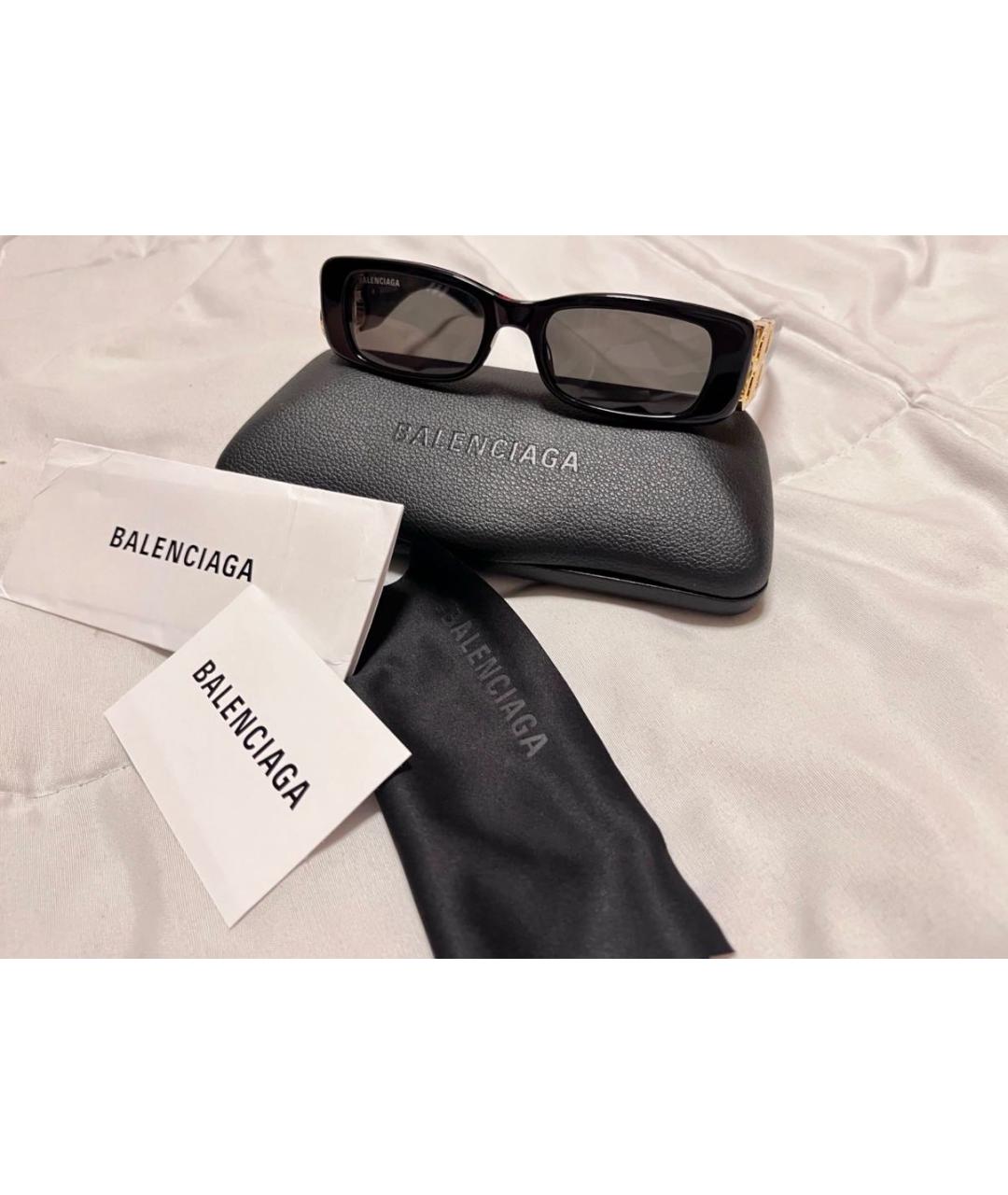 BALENCIAGA Черные пластиковые солнцезащитные очки, фото 4