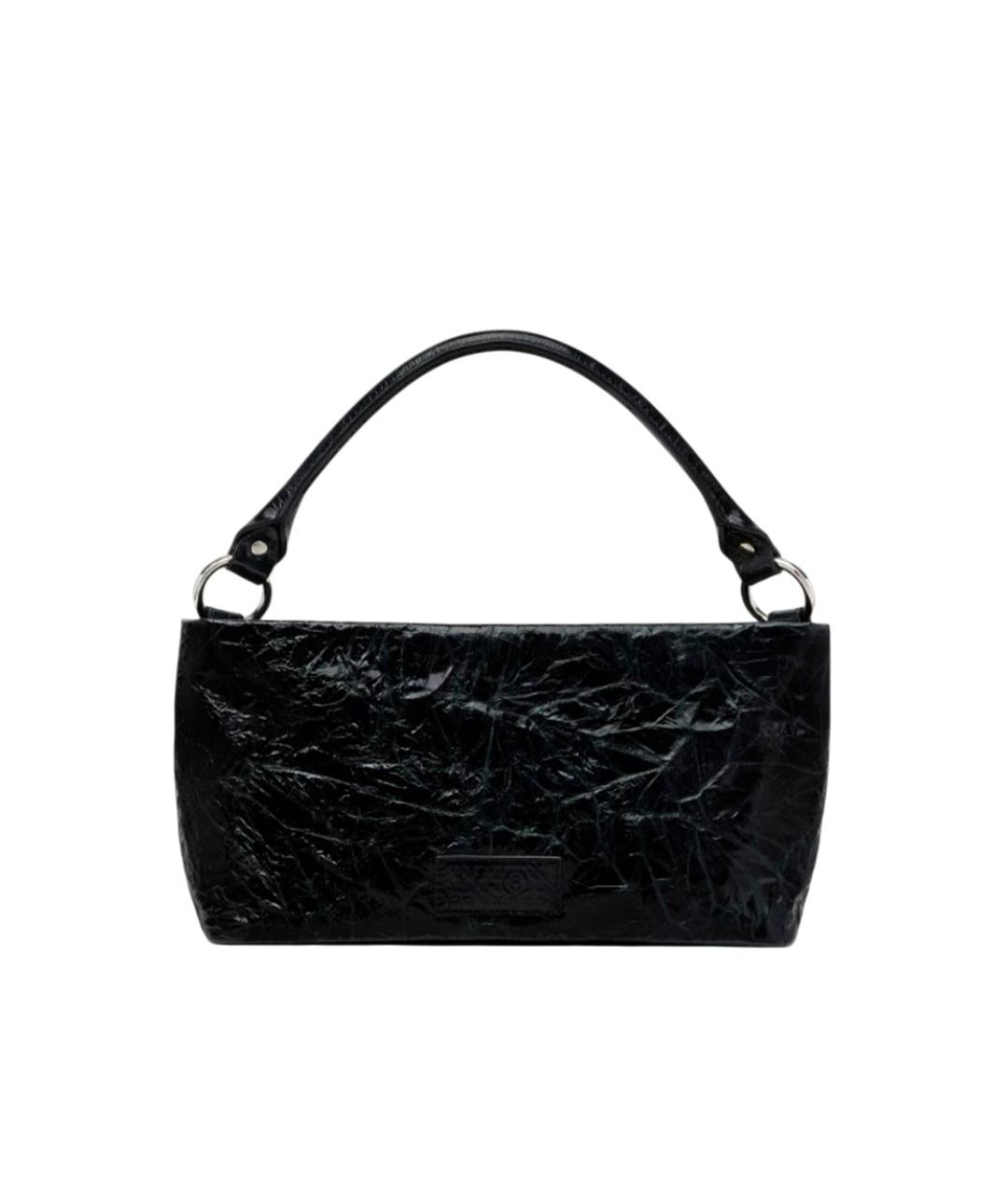 MM6 MAISON MARGIELA Черная кожаная сумка с короткими ручками, фото 1