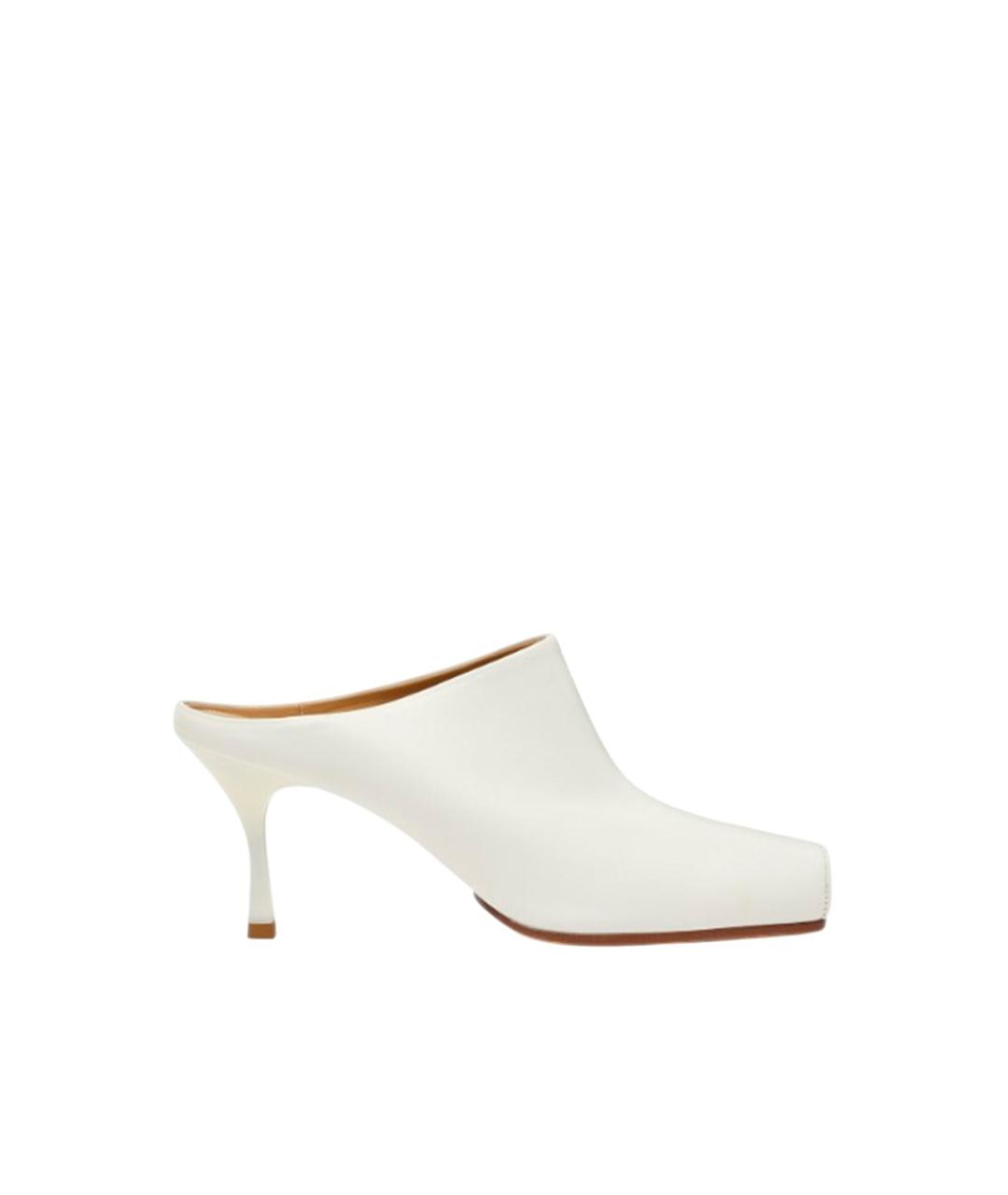 MM6 MAISON MARGIELA Белые кожаные мюли, фото 1