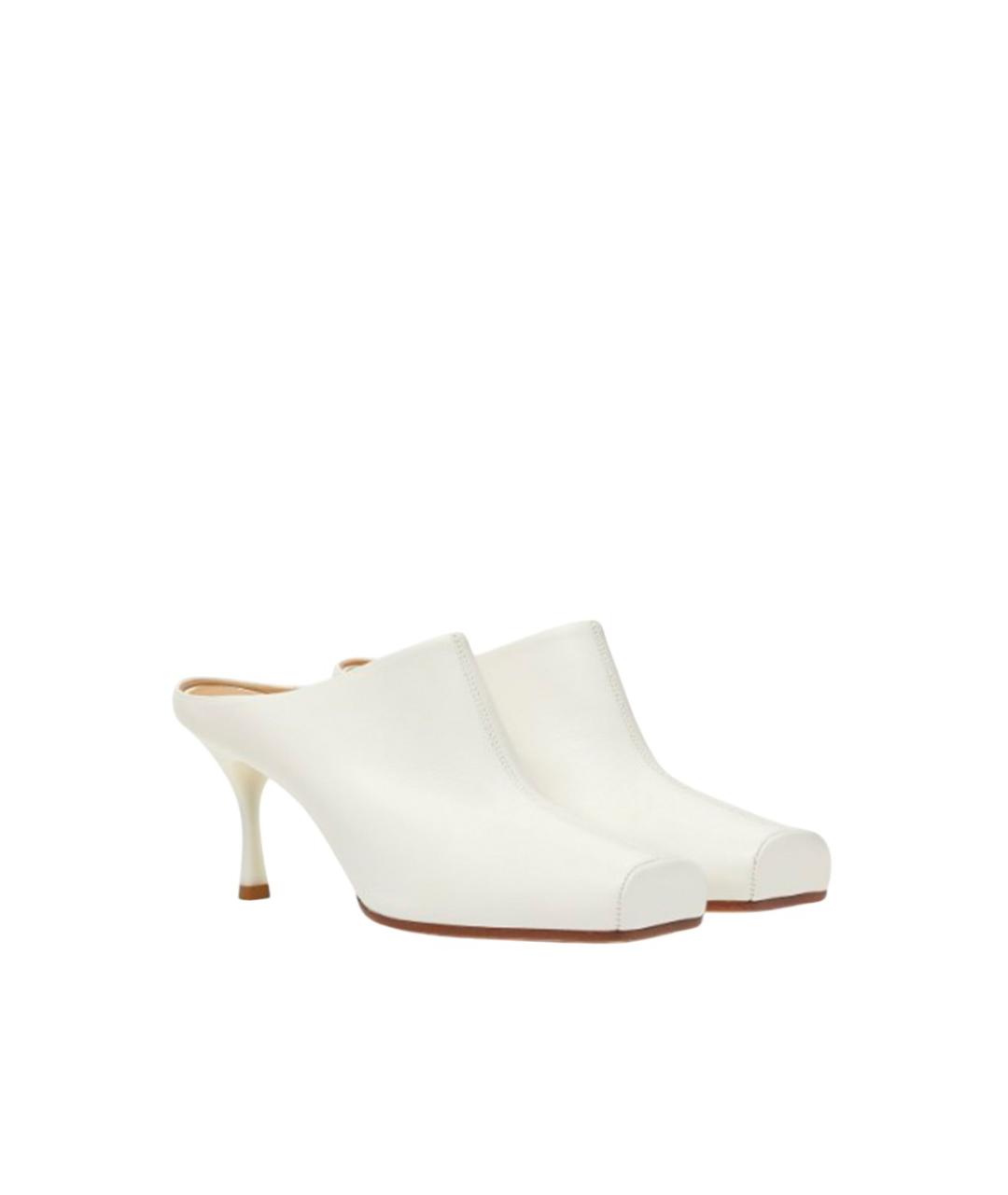 MM6 MAISON MARGIELA Белые кожаные мюли, фото 2