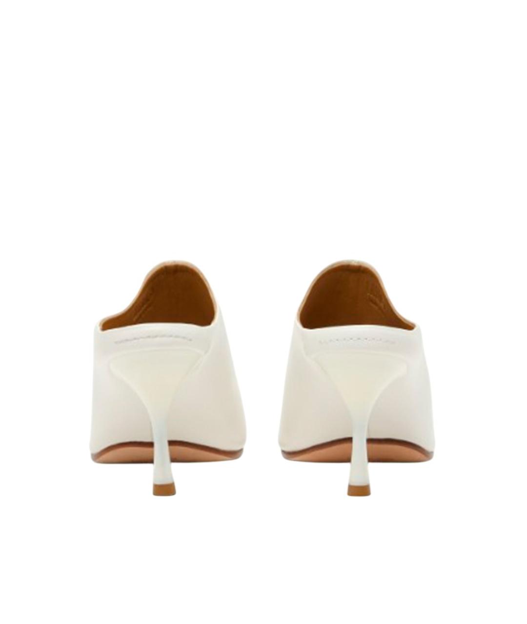 MM6 MAISON MARGIELA Белые кожаные мюли, фото 3