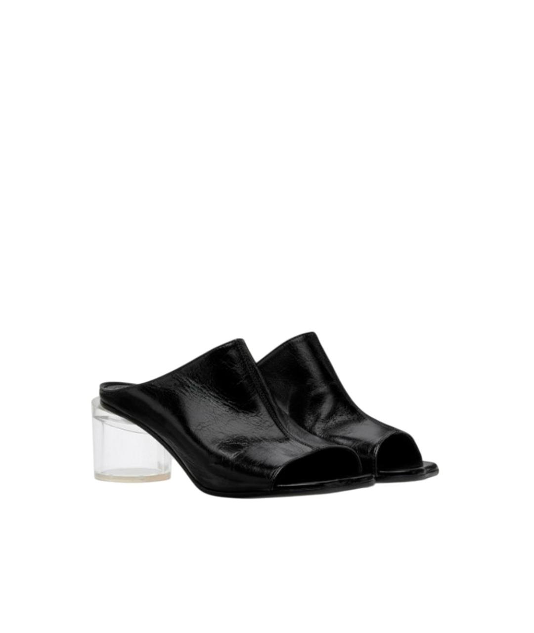 MM6 MAISON MARGIELA Черные кожаные мюли, фото 2