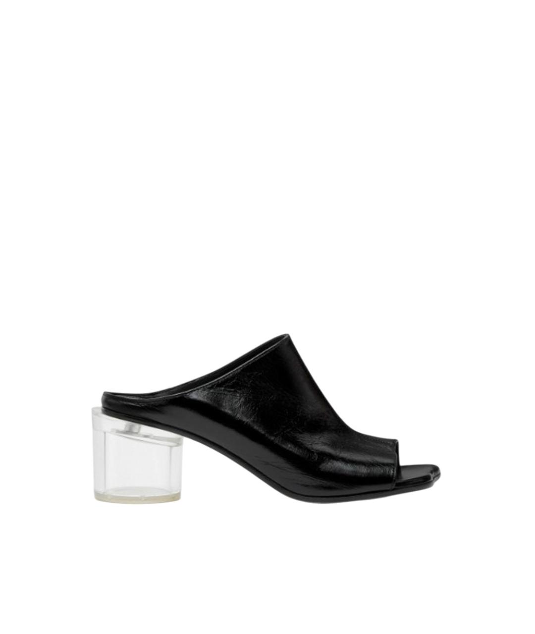MM6 MAISON MARGIELA Черные кожаные мюли, фото 1