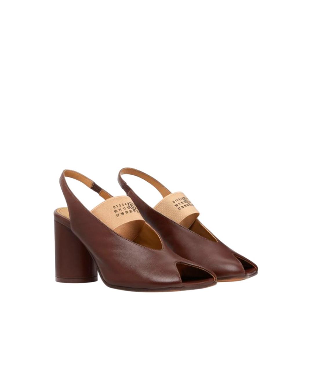 MM6 MAISON MARGIELA Коричневые кожаные туфли, фото 2
