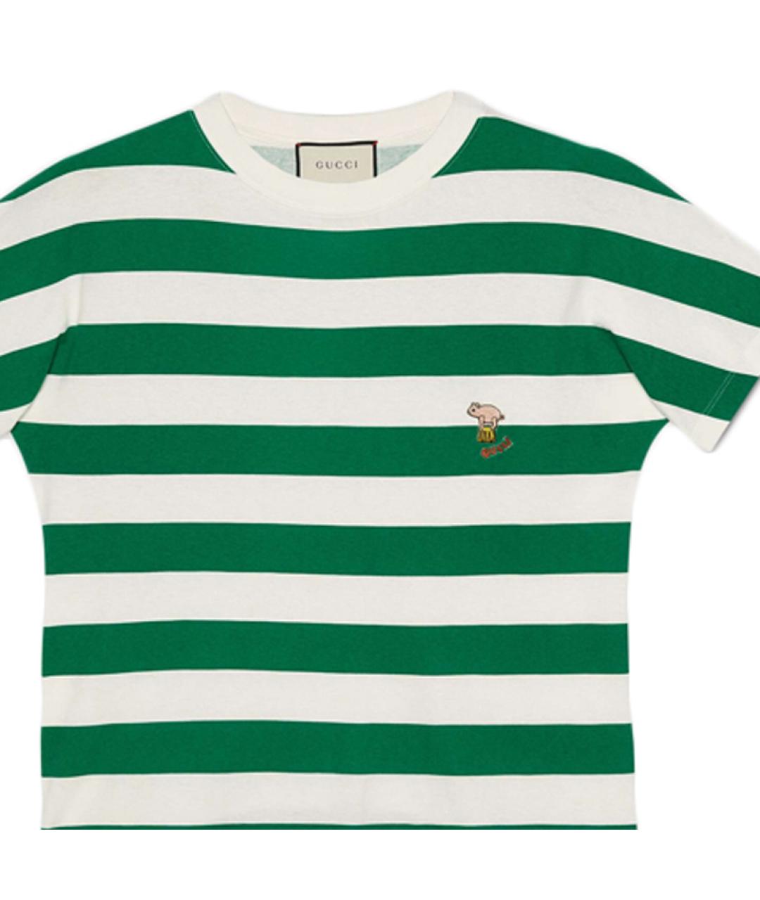 GUCCI Зеленая хлопковая футболка, фото 5