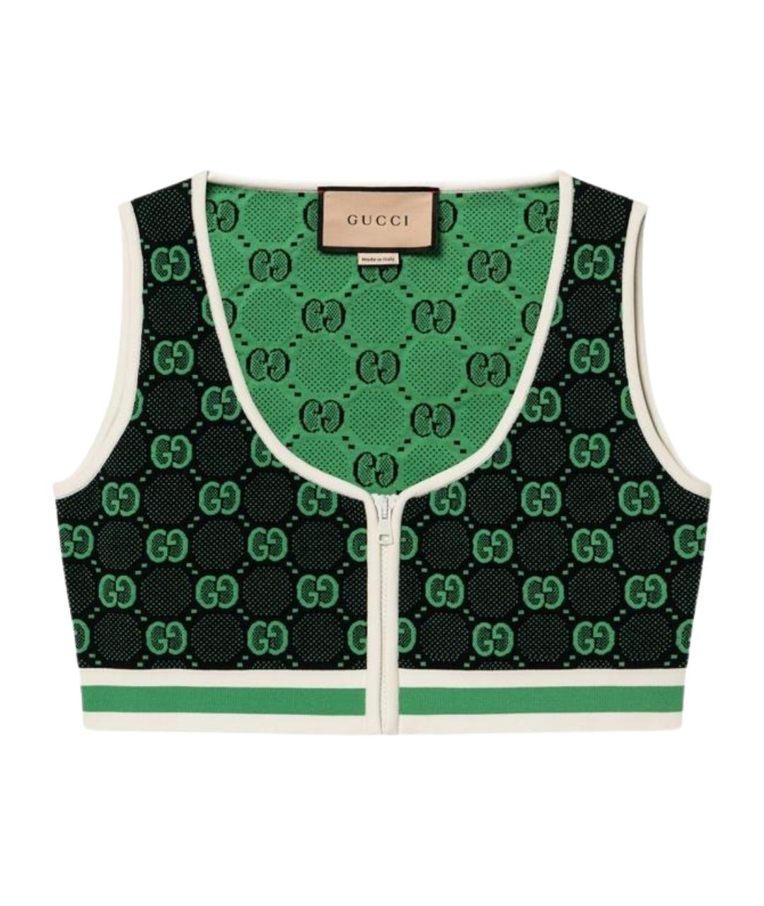 GUCCI Зеленая майка, фото 1