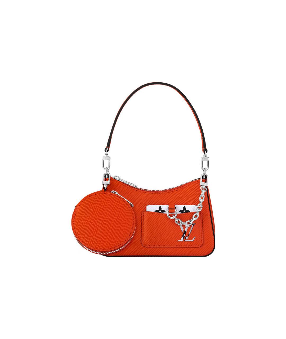 LOUIS VUITTON Красная кожаная сумка через плечо, фото 6