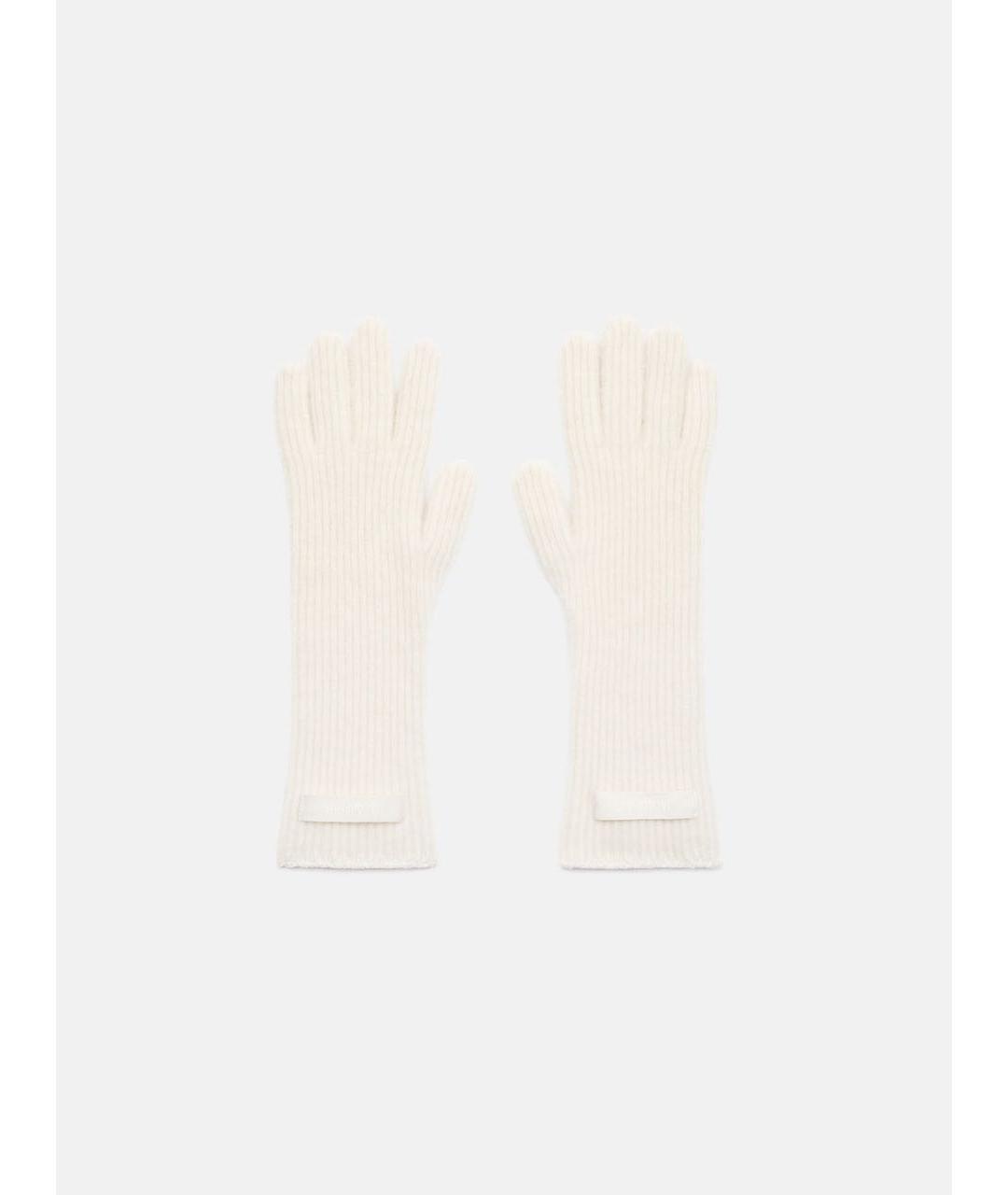 JACQUEMUS Бежевые шерстяные перчатки, фото 9