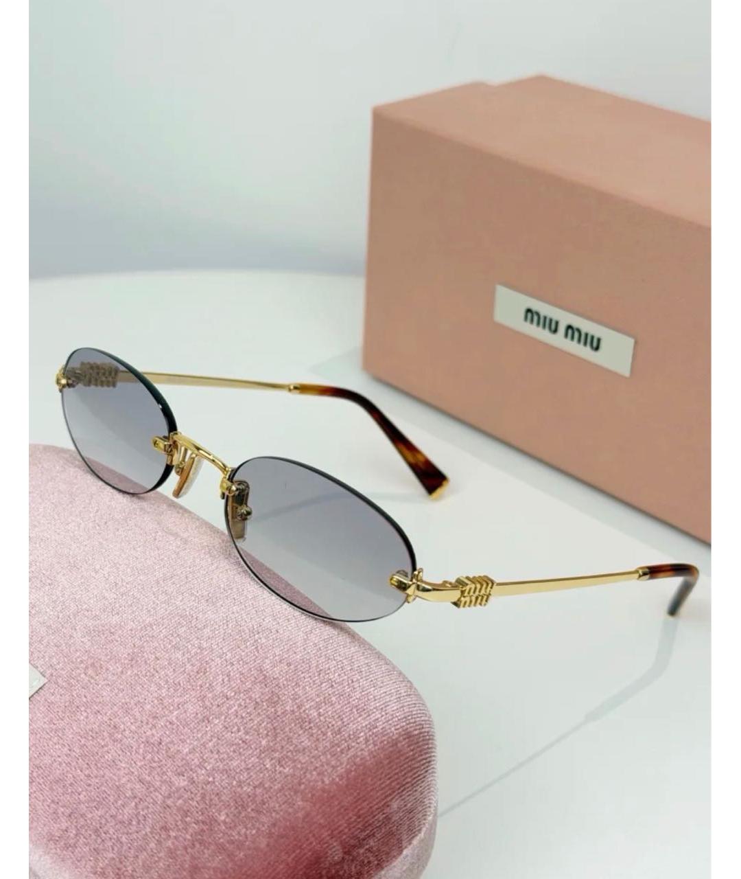 MIU MIU Мульти металлические солнцезащитные очки, фото 2