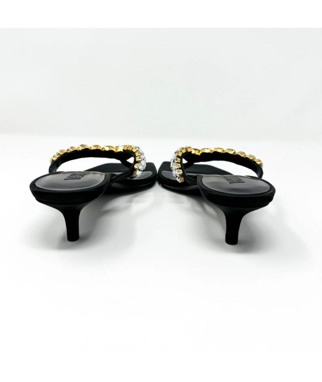 VERSACE Черные текстильные босоножки, фото 3