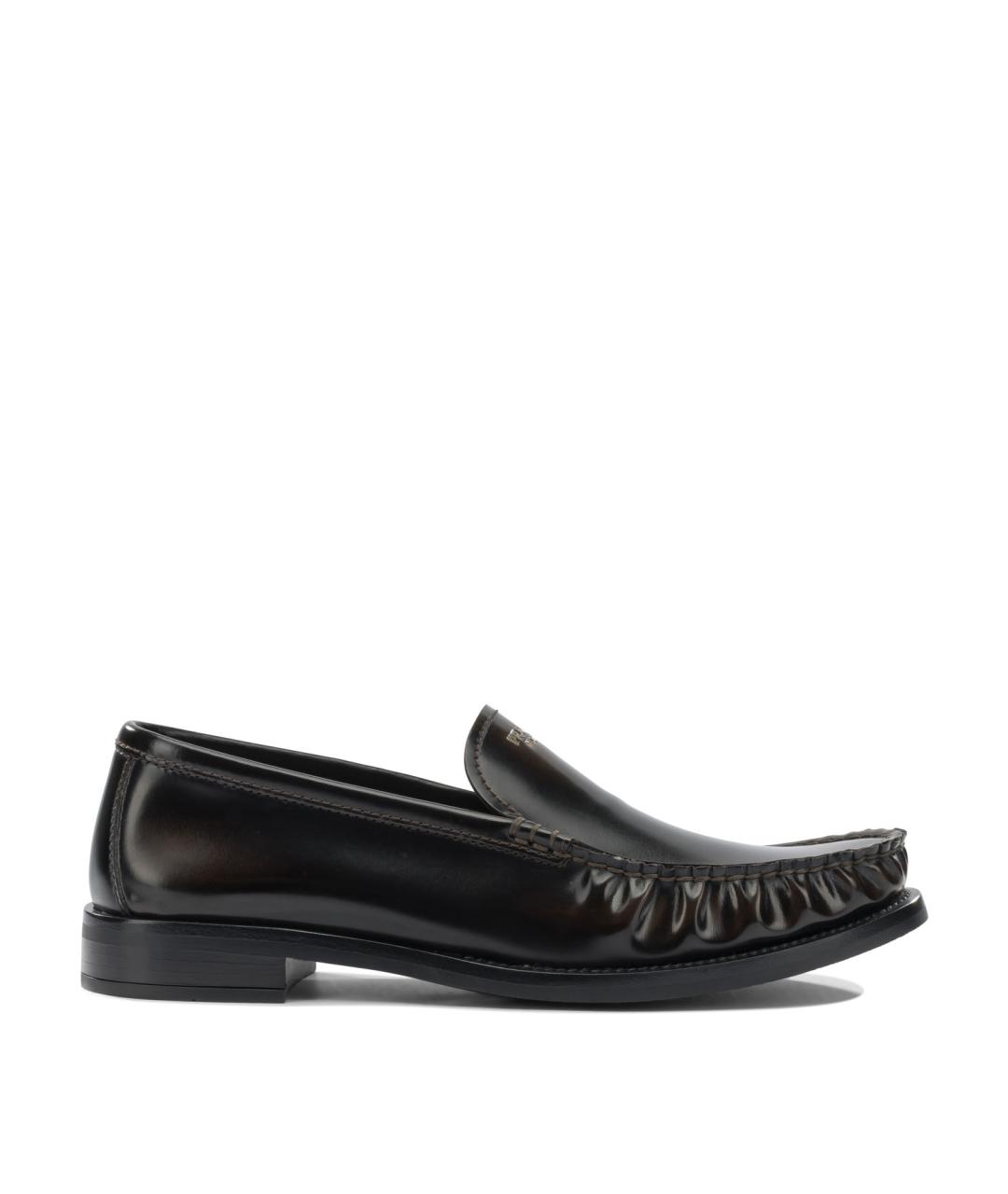 PRADA Черные кожаные лоферы, фото 1