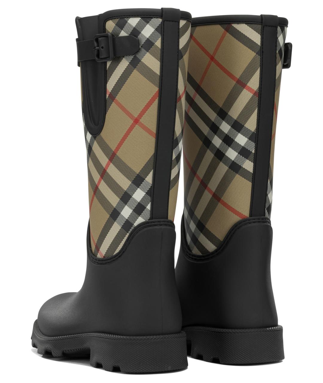 BURBERRY Черные резиновые сапоги, фото 4