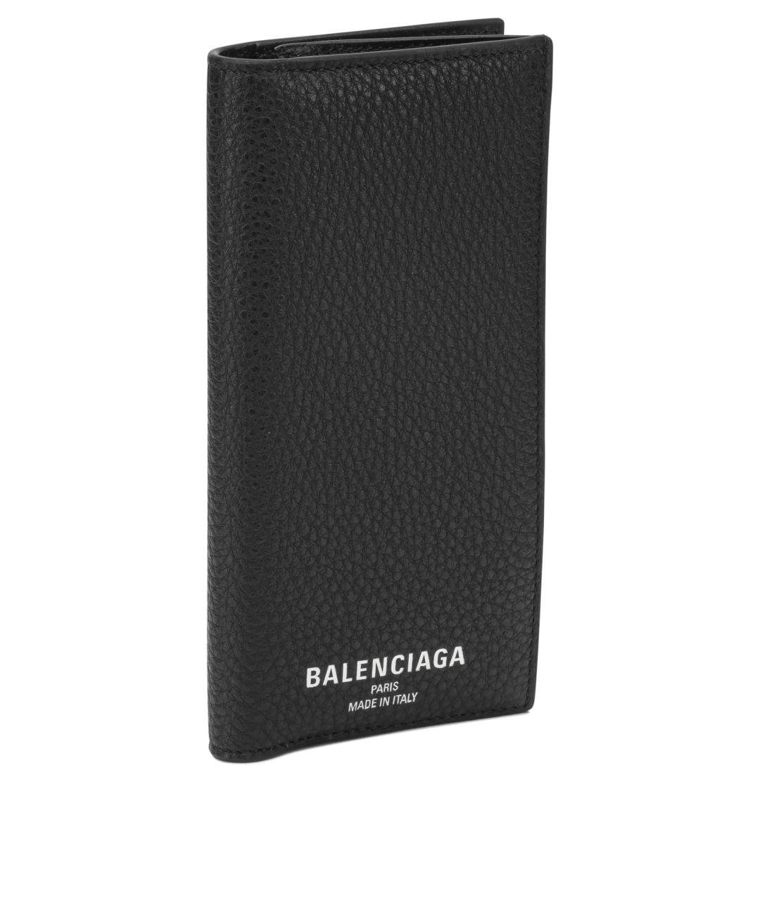 BALENCIAGA Черный кожаный кошелек, фото 2