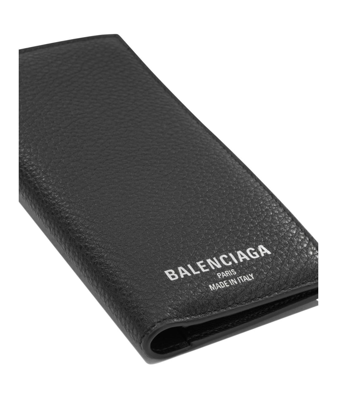 BALENCIAGA Черный кожаный кошелек, фото 4