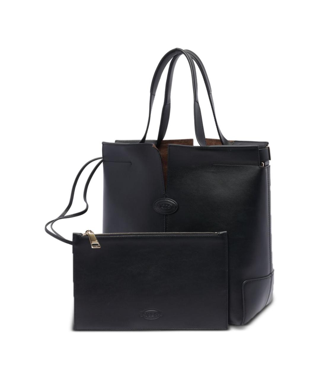 TOD'S Черная кожаная сумка тоут, фото 4