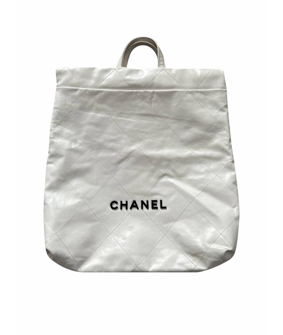 CHANEL Белый кожаный рюкзак, фото 1