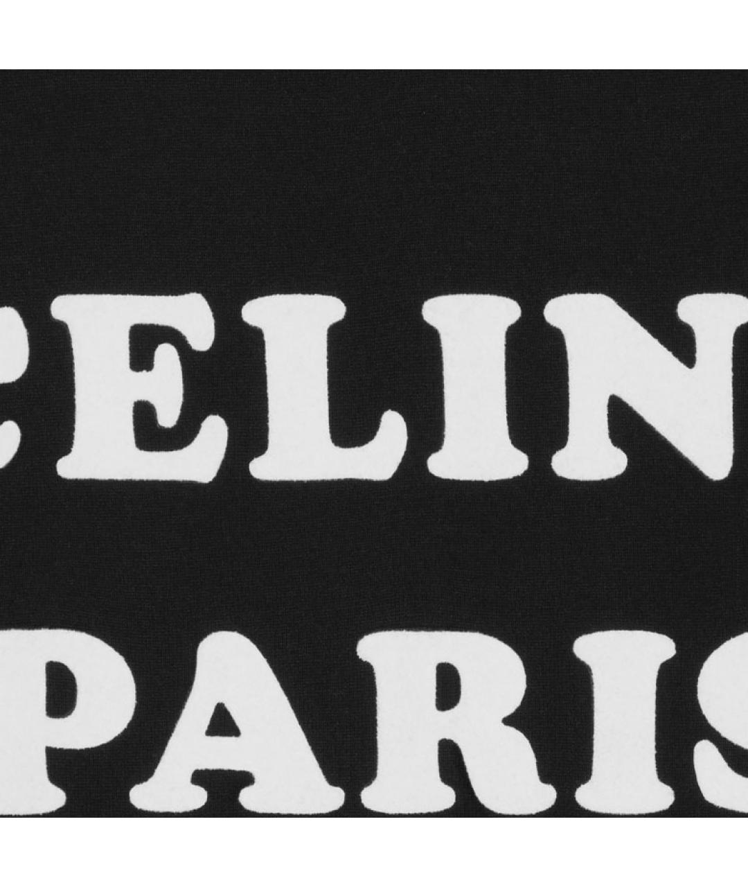 CELINE Черная хлопковая футболка, фото 5