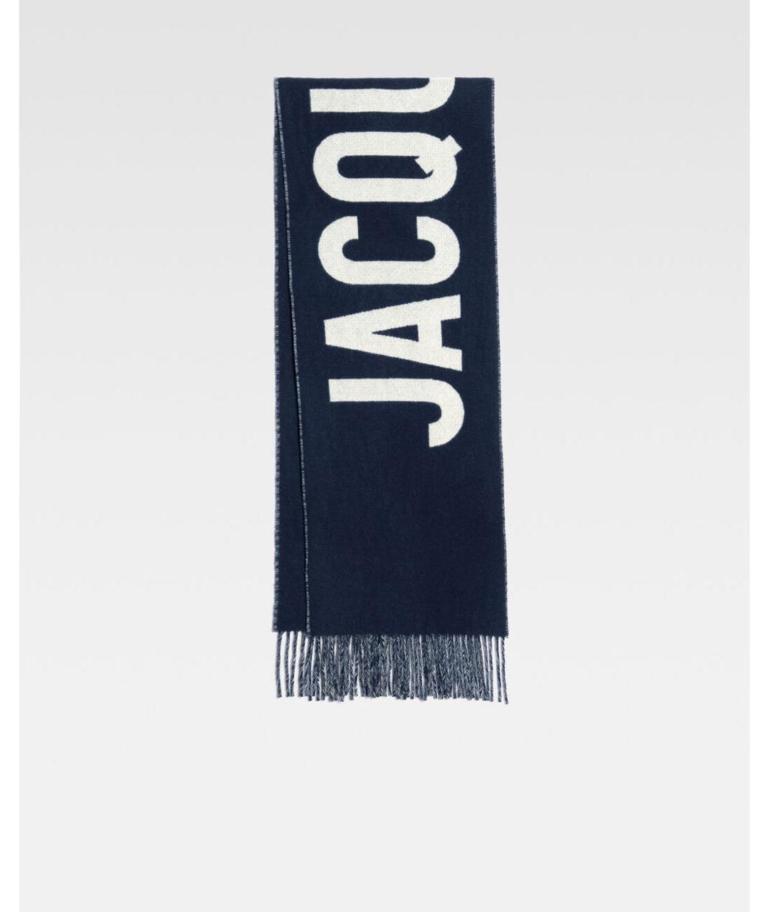 JACQUEMUS Темно-синий шерстяной шарф, фото 9