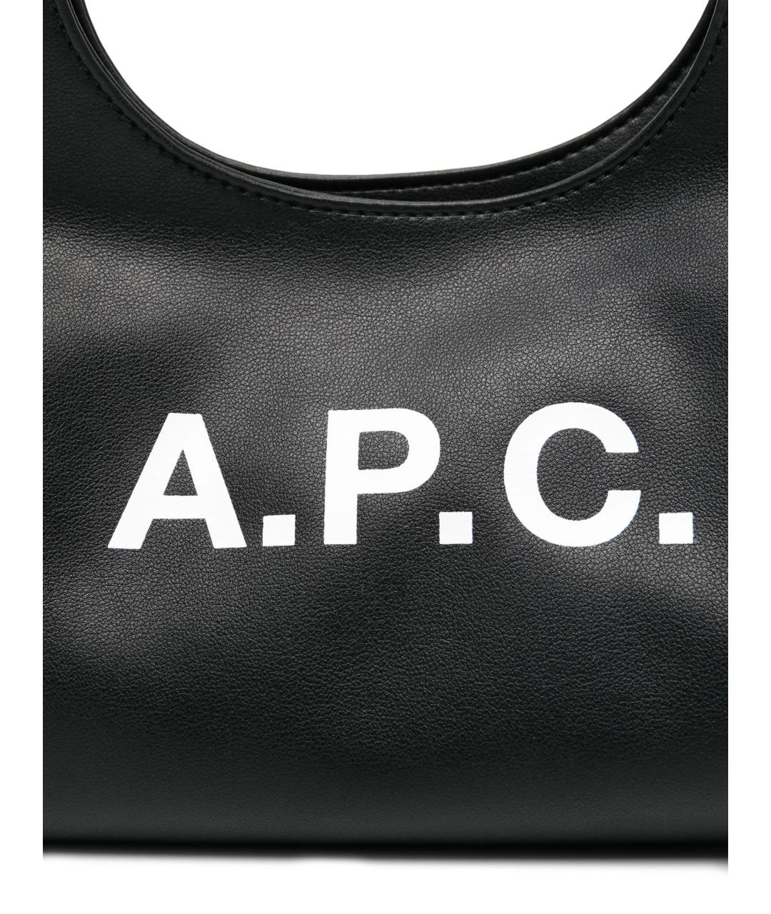 A.P.C. Черная сумка через плечо из искусственной кожи, фото 4