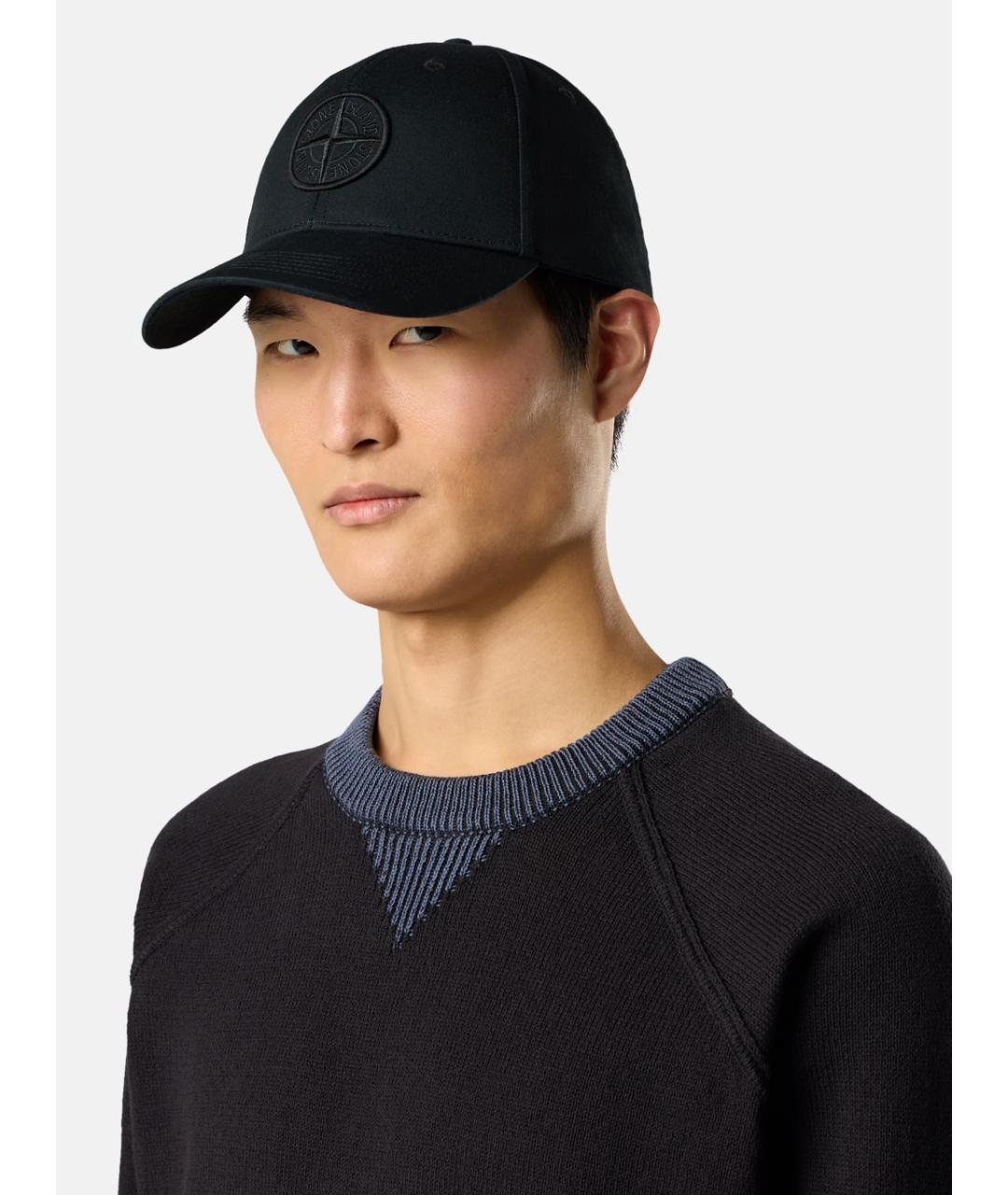 STONE ISLAND Черная хлопковая кепка/бейсболка, фото 2