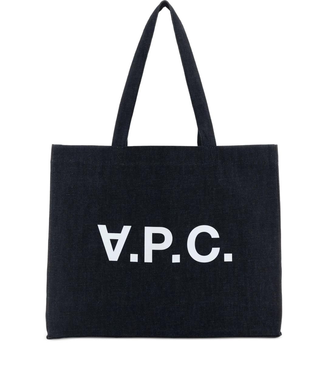 A.P.C. Синяя хлопковая сумка тоут, фото 1
