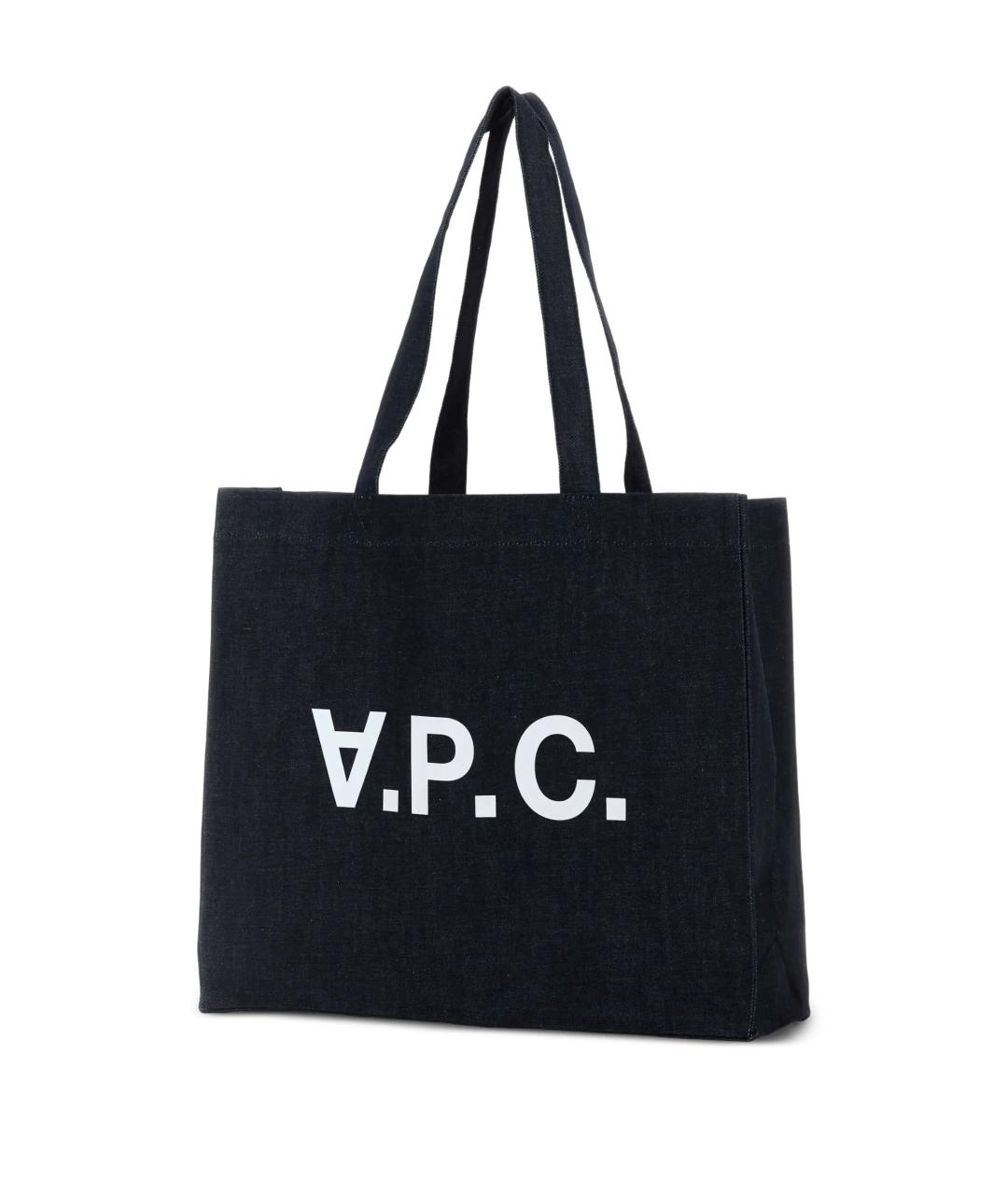 A.P.C. Синяя хлопковая сумка тоут, фото 3