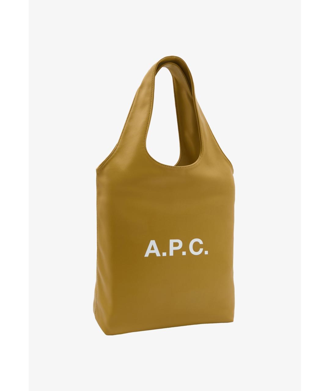 A.P.C. Зеленая сумка тоут из искусственной кожи, фото 3