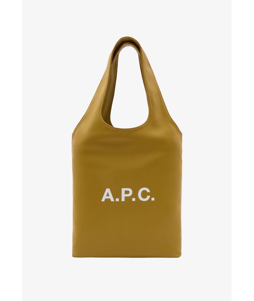 A.P.C. Зеленая сумка тоут из искусственной кожи, фото 5