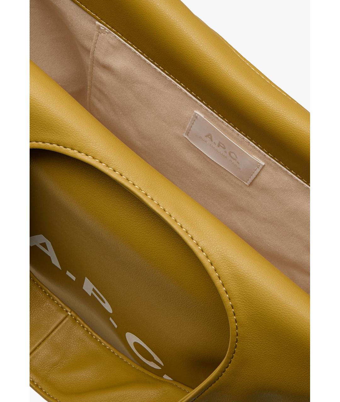 A.P.C. Зеленая сумка тоут из искусственной кожи, фото 4