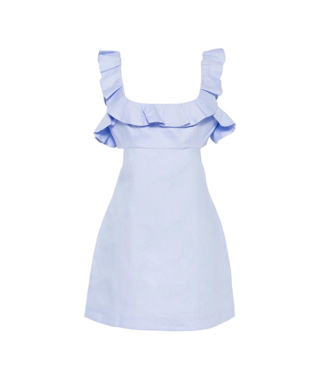 ZIMMERMANN Голубое льняное повседневное платье, фото 1