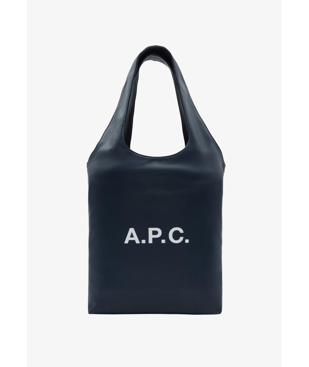 A.P.C. Синяя сумка тоут из искусственной кожи, фото 5