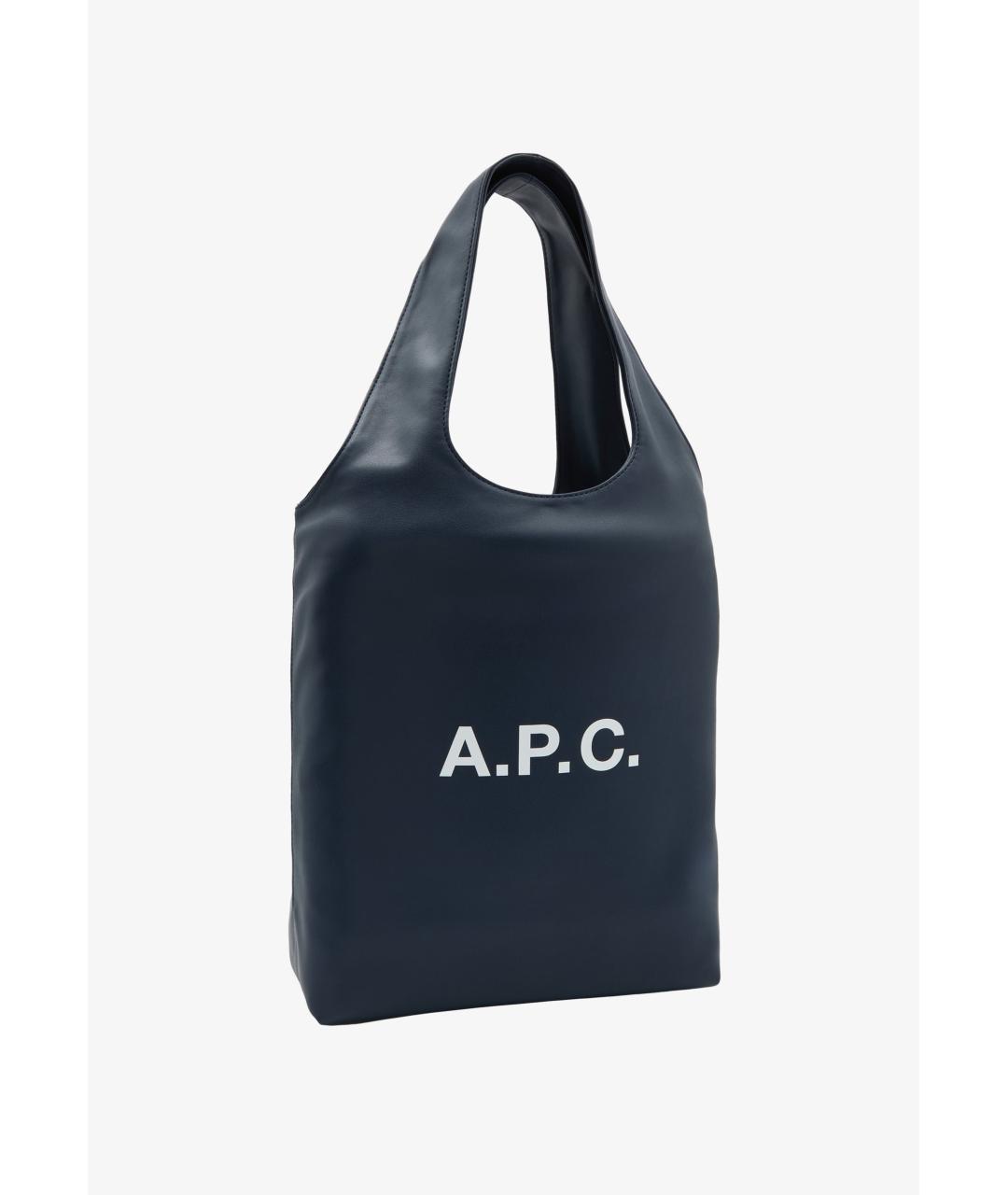 A.P.C. Синяя сумка тоут из искусственной кожи, фото 3