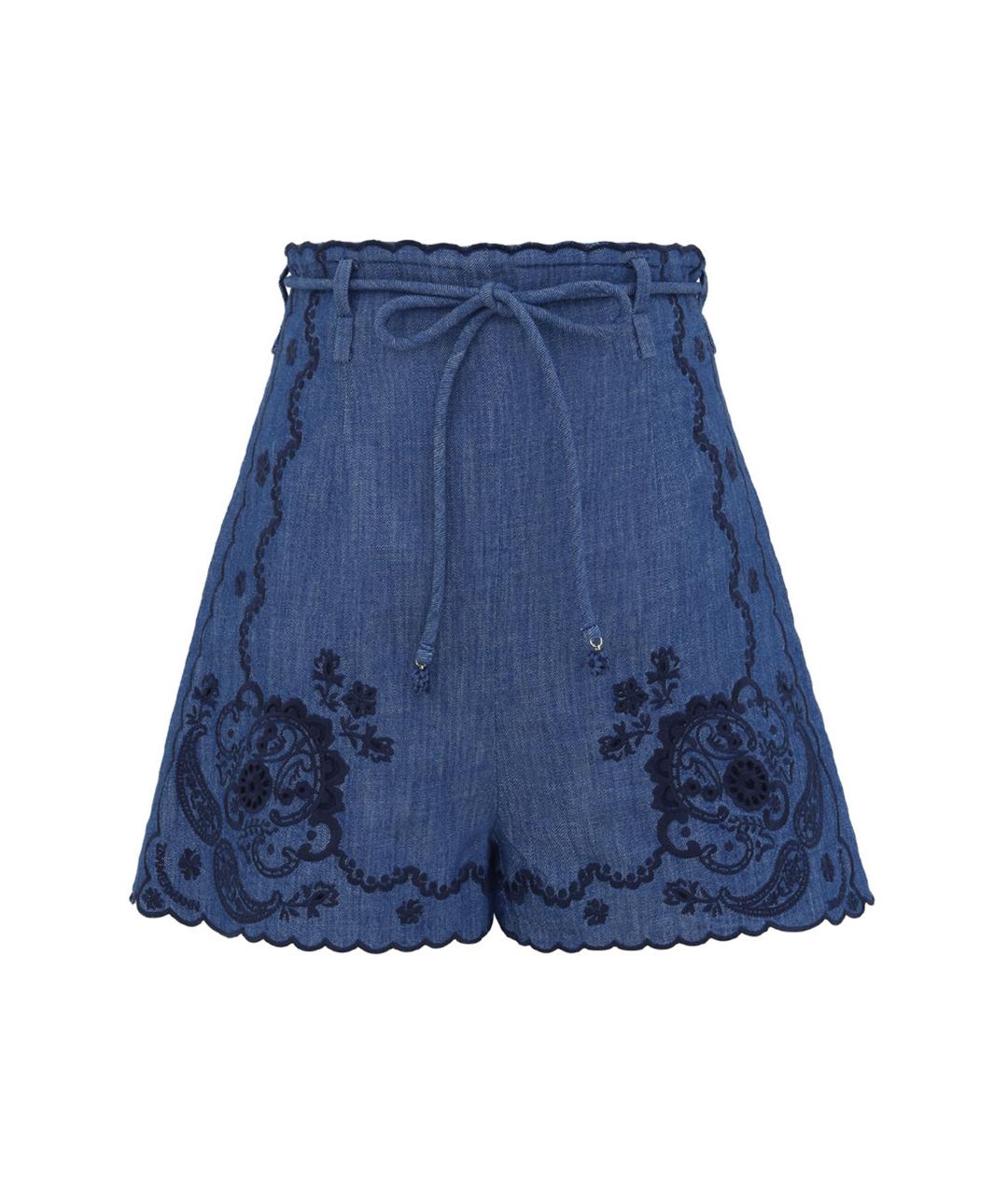 ZIMMERMANN Синие хлопковые шорты, фото 1